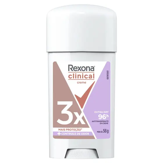 Desodorante Rexona Creme Clinical 58g Feminino Extra Dry