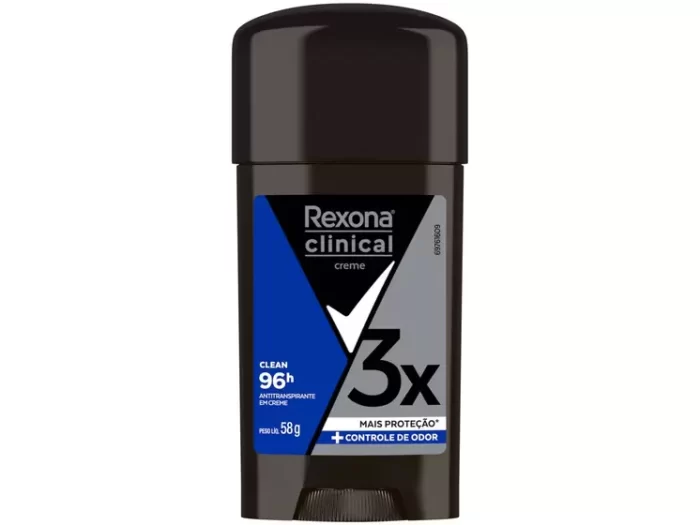 Desodorante Rexona Men Clinical Clean Antitranspirante Masculino 96h Creme 58g - Imagem 2