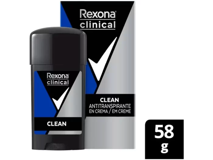 Desodorante Rexona Men Clinical Clean Antitranspirante Masculino 96h Creme 58g - Imagem 4