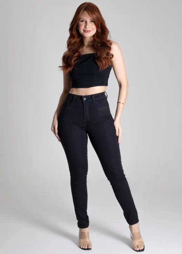 Calça Jeans Sawary Skinny Preta - 275004