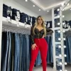 Calça Jeans Feminina Skinny Vermelha C362-02 - Imagem 3