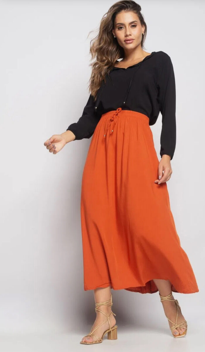 Blusa gola V manga longa Viscolinho Salvatore - Imagem 3