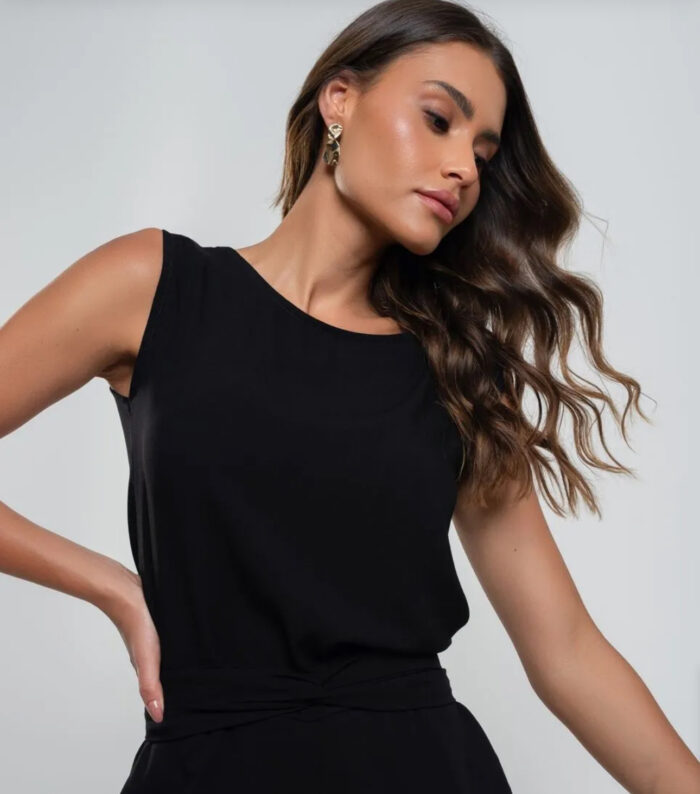 Regata Viscolinho Alças Largas Salvatore Fashion - Imagem 2
