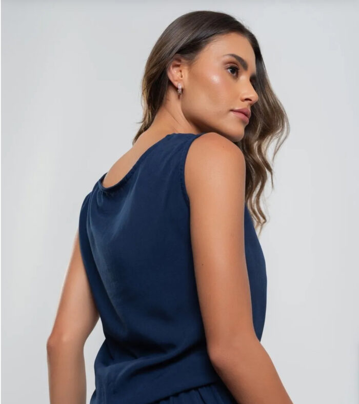Regata Viscolinho Alças Largas Salvatore Fashion - Imagem 4