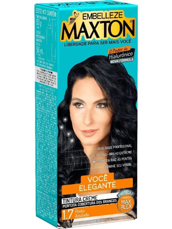 Tinta de Cabelo Maxton Você Mais Elegante Preto Azulado 1.7