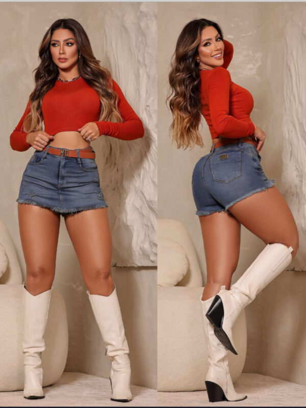 Short Saia Jeans Feminino Premium Collection - SS445-02