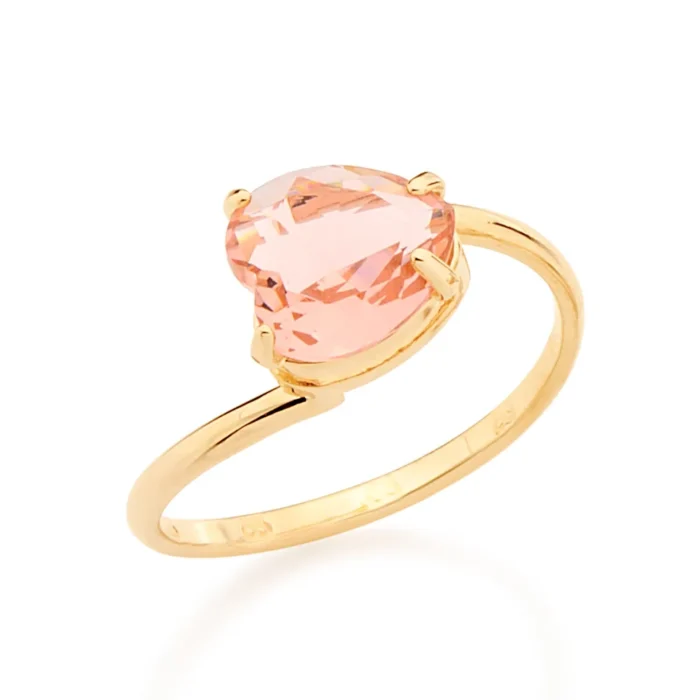 ANEL SOLITÁRIO BANHADO A OURO 18K COM CRISTAL 511598 18 29-Rommanel