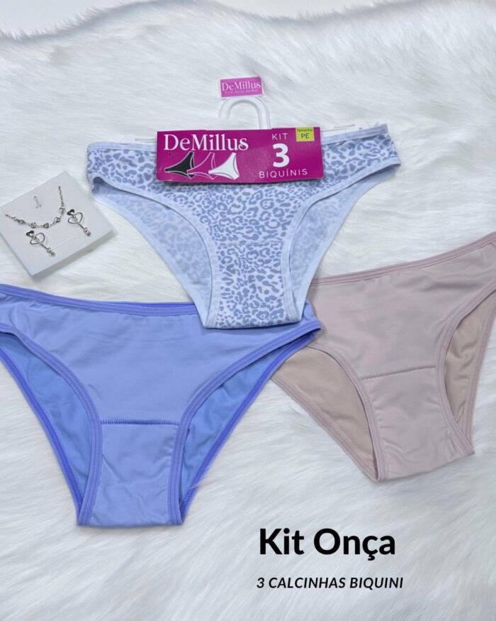 Kit com 3 Calcinhas Biquíni Demillus 53300 - Imagem 2