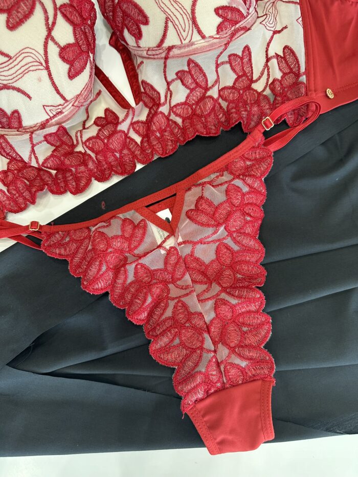 Conjunto Lingerie Luxo com Tule Bordado - Imagem 10