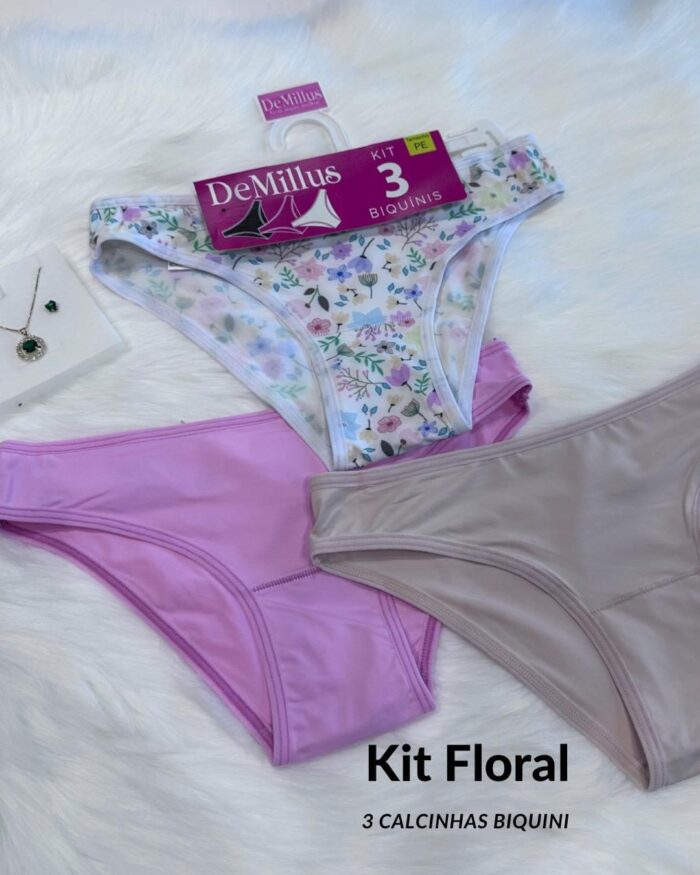 Kit com 3 Calcinhas Biquíni Demillus 53300 - Imagem 3