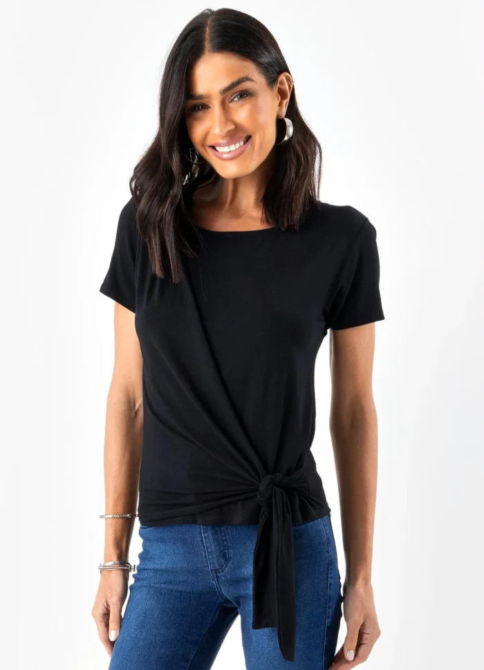 Quintess - Blusa Preto em Malha de Viscose-3688886