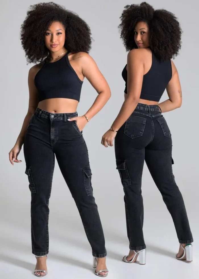 Calça Jeans Sawary Reta Cargo - 277648 - Imagem 6