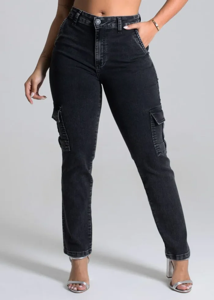 Calça Jeans Sawary Reta Cargo - 277648 - Imagem 4