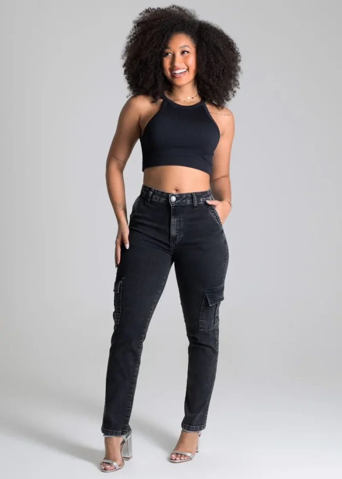 Calça Jeans Sawary Reta Cargo - 277648 - Imagem 2