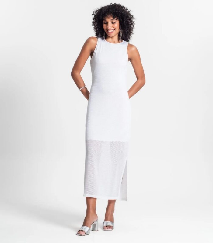 Vestido Longo Com Fenda Rovitex - Imagem 2