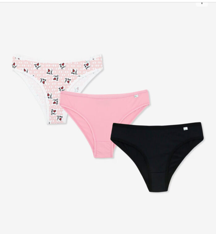 Kit 3 Calcinhas Biquíni Delcotton Estampada em Microfibra -51840