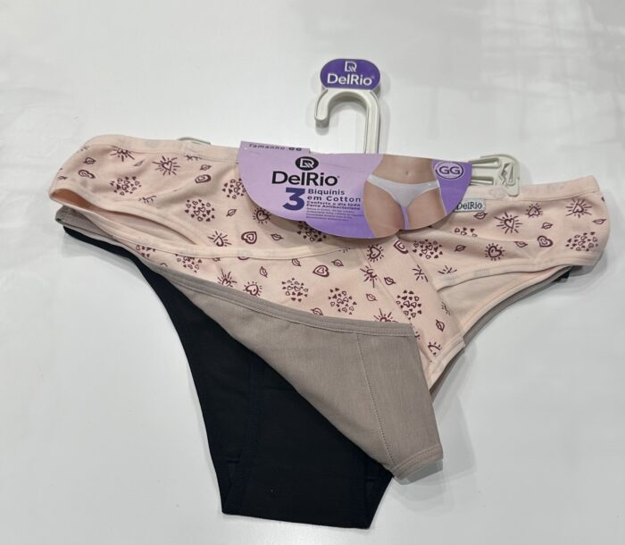 Kit 03 Calcinhas DelRio Biquíni Em Cotton - 51364 K15 - Imagem 3