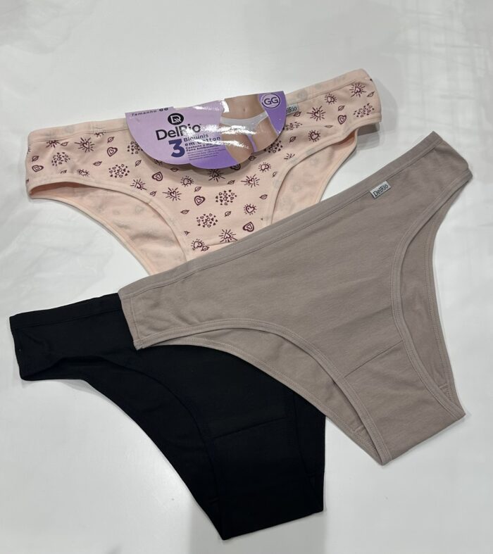 Kit 03 Calcinhas DelRio Biquíni Em Cotton - 51364 K15 - Imagem 2