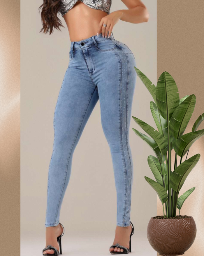 Calça Jeans Feminina com strass Models Premium Collection - C528-01 - Imagem 2