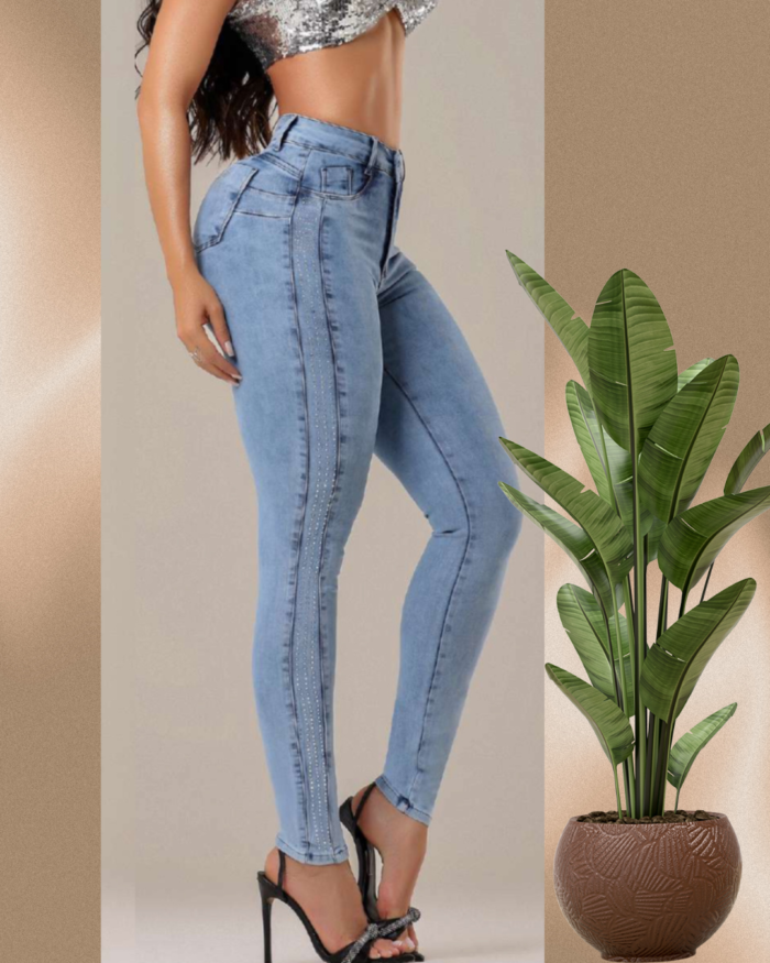 Calça Jeans Feminina com strass Models Premium Collection - C528-01 - Imagem 3