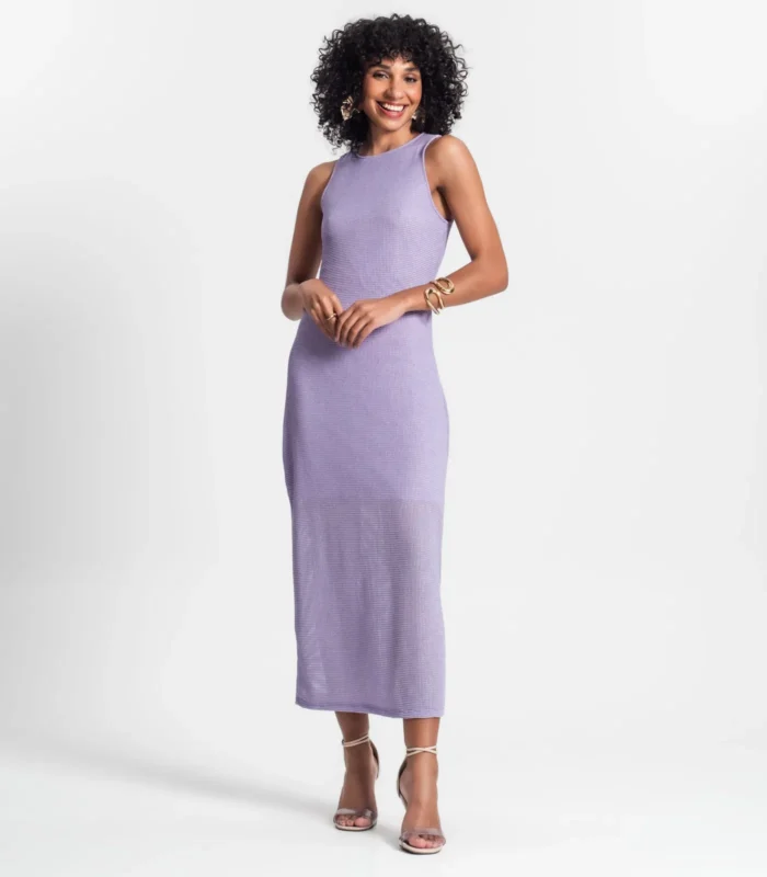 Vestido Longo Com Fenda Rovitex