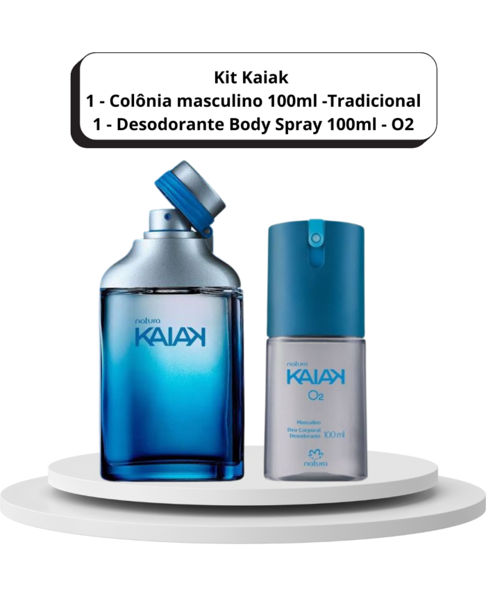 Kit Kaiak Natura- Kaiak Tradicional Colonia 100ml + Desodorante Spray O2 100ml.