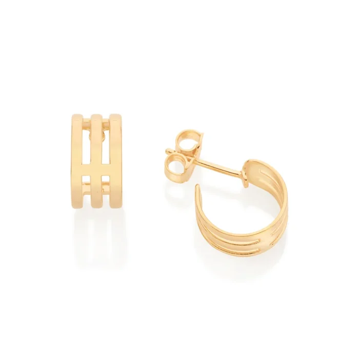 Rommanel-BRINCO ARGOLA TRIPLA BANHADO A OURO 18K -