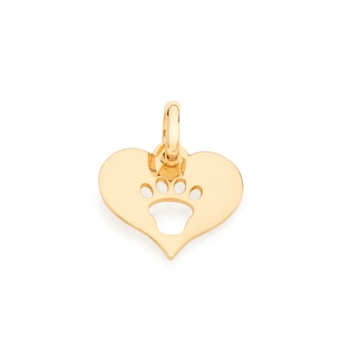 Rommanel- PINGENTE BANHADO A OURO 18K  COM PATA DE CACHORRO -