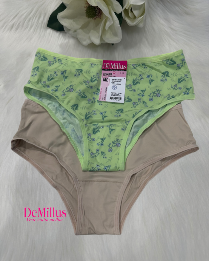 Kit 2 Calcinhas Cavadas Oncinha DeMillus (K56600)