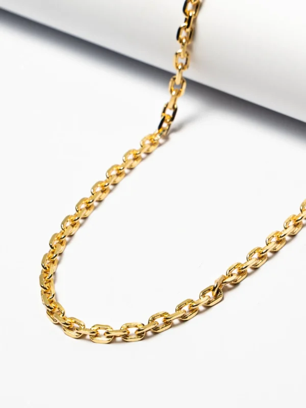 Corrente Masculina Elo Cadeado folheado em ouro 18k- CL050