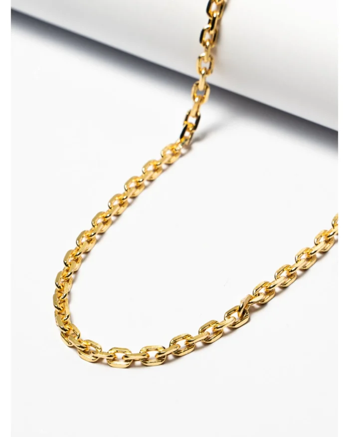 Corrente Masculina Elo Cadeado folheado em ouro 18k- CL050