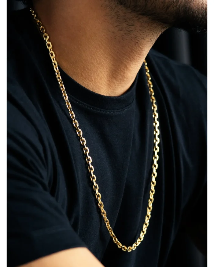 Corrente Masculina Elo Cadeado folheado em ouro 18k- CL050 - Imagem 5