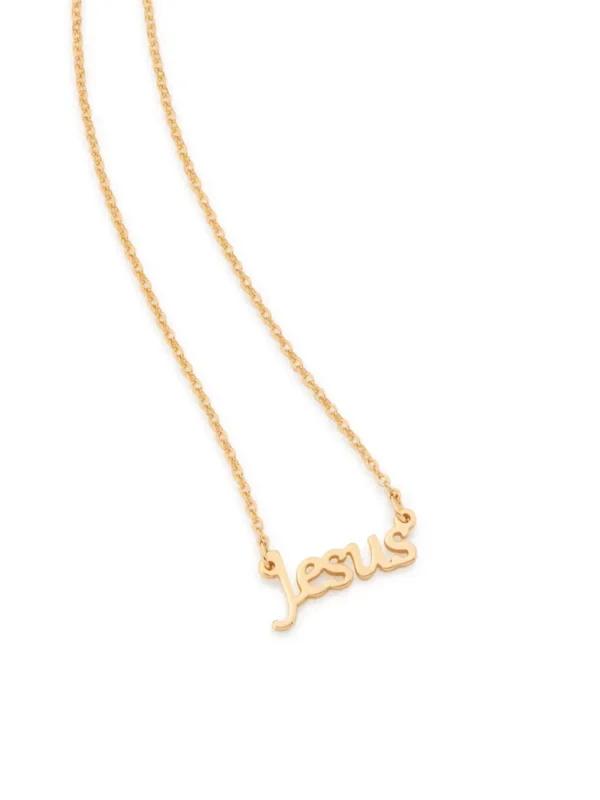 GARGANTILHA BANHADA A OURO 18K ESCRITO JESUS - TAM.50 5318435000