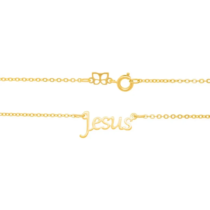 GARGANTILHA BANHADA A OURO 18K ESCRITO JESUS - TAM.50 5318435000 - Imagem 3