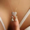 Colar Filhos Casal Clássico Cravejado Bijuteria - Imagem 4