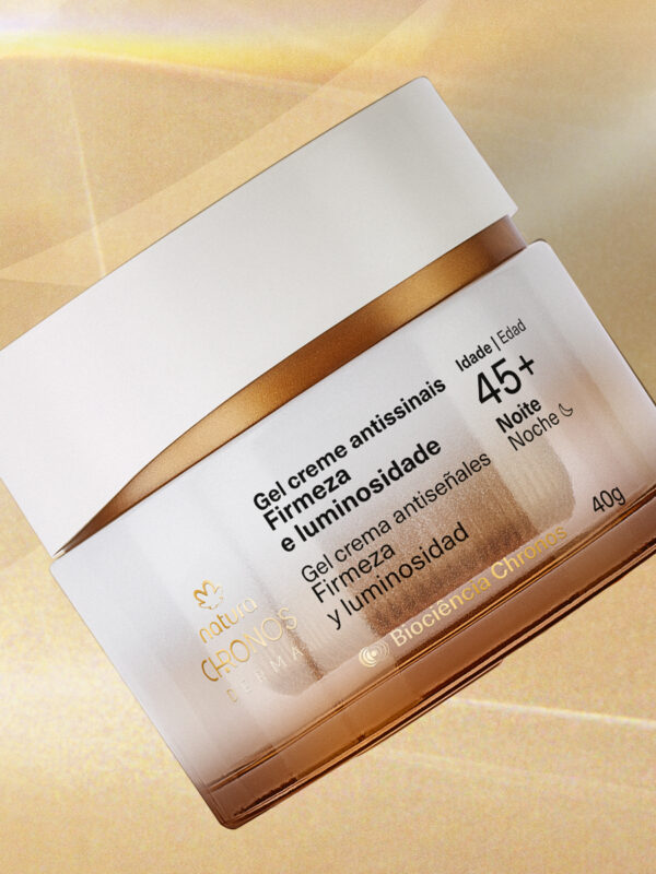 Gel Creme Antissinais Firmeza e Luminosidade 45+ Noite Chronos Derma- Natura