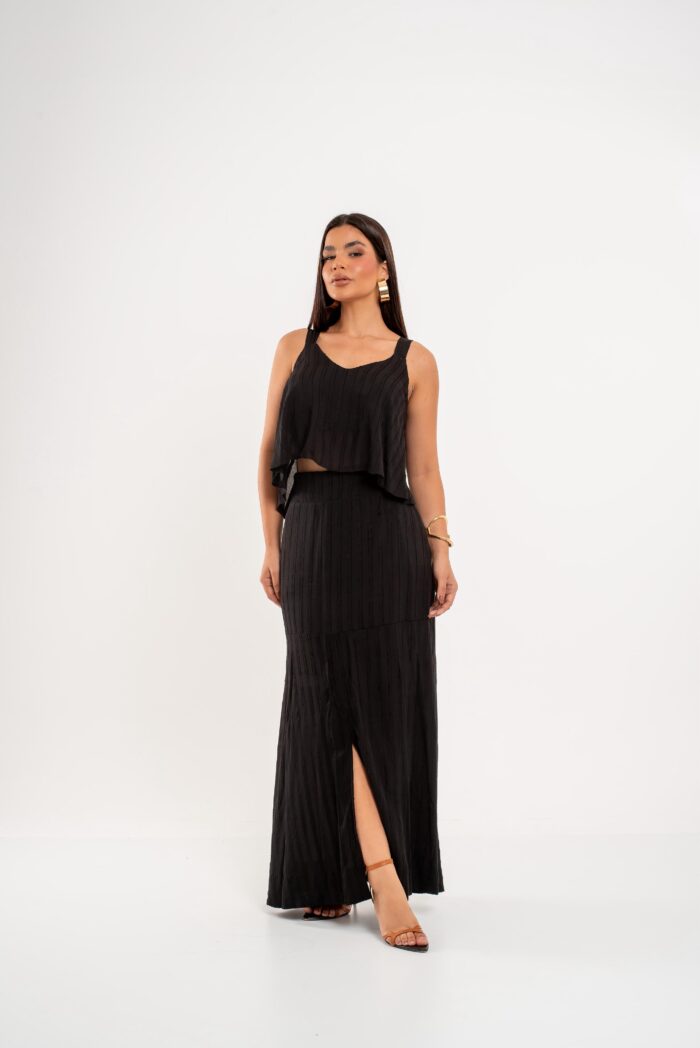 Conjunto Raio Dourado Lori Luxo -Saia e Blusinha - Imagem 2
