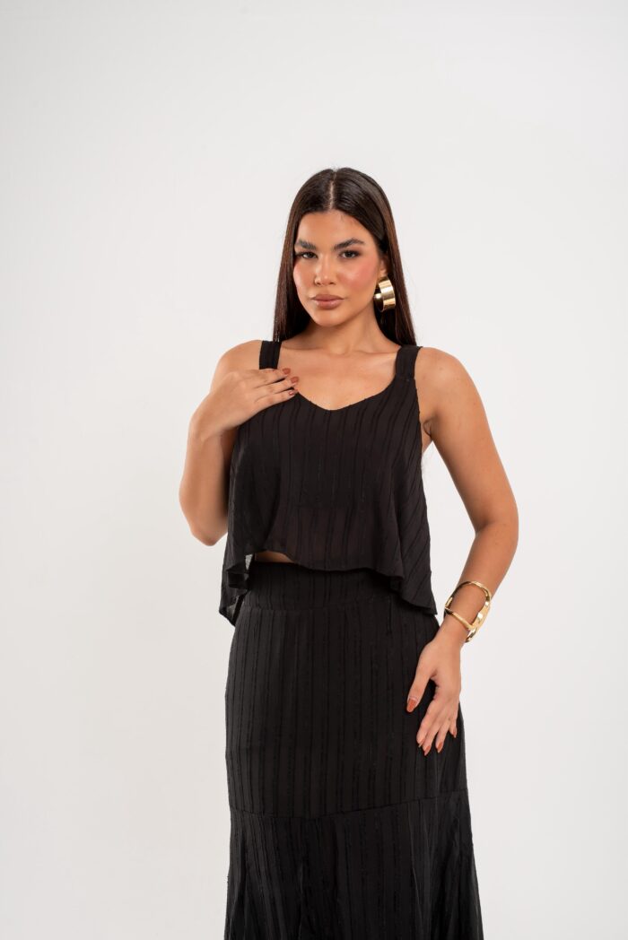 Conjunto Raio Dourado Lori Luxo -Saia e Blusinha - Imagem 4