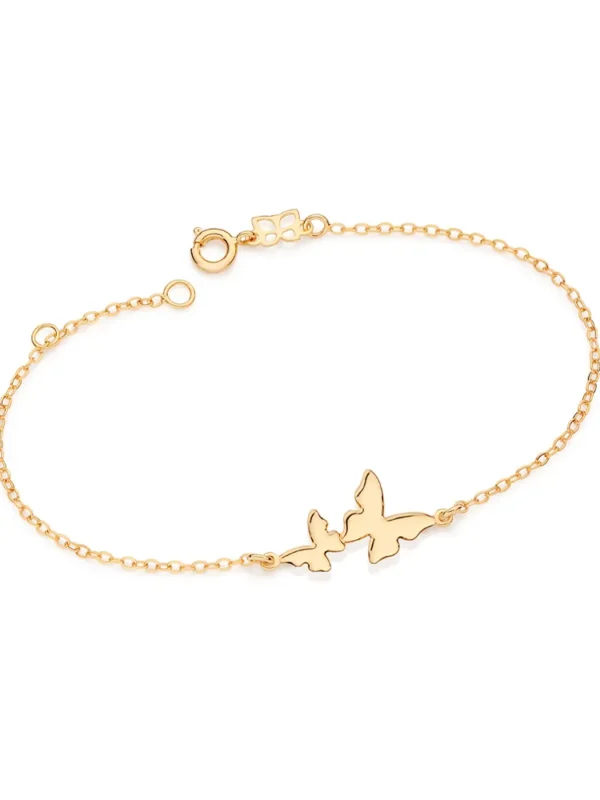 Rommanel - PULSEIRA COM BORBOLETAS BANHADA A OURO 18K - TAM.19 5522111900