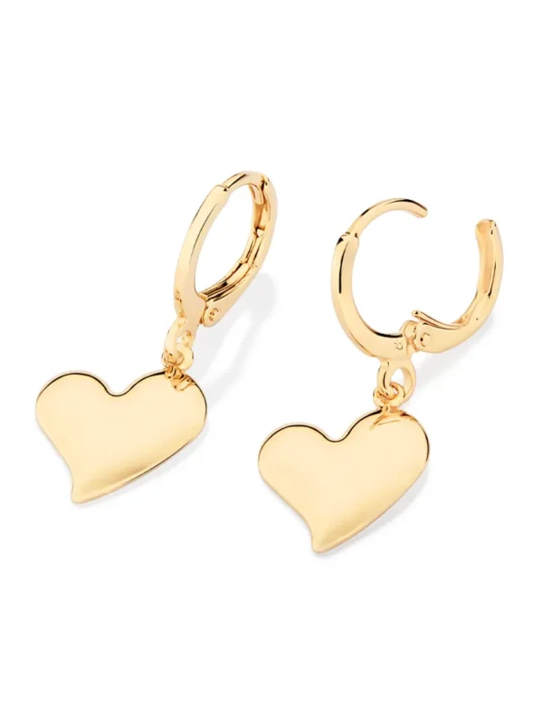 Rommanel- BRINCO ARGOLA CORAÇÃO BANHADO A OURO 18K -