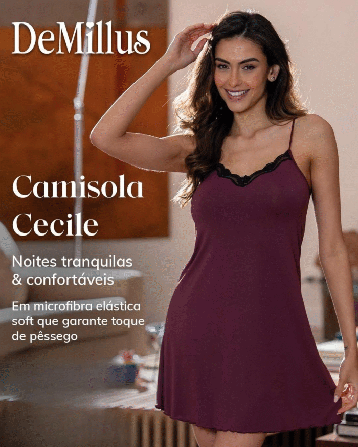 Camisola Cecile DeMillus 030449 Decote em Renda - Imagem 4