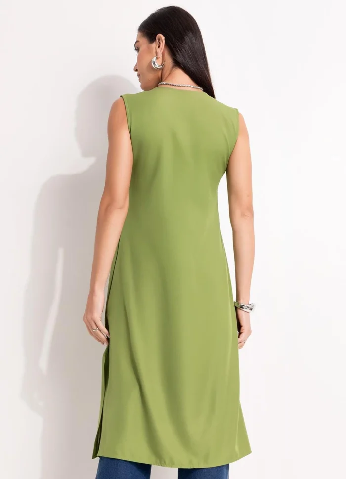 Quintess - Blusa Verde em Crepe Plano - Imagem 7