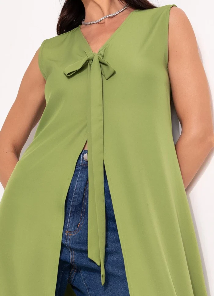 Quintess - Blusa Verde em Crepe Plano - Imagem 6
