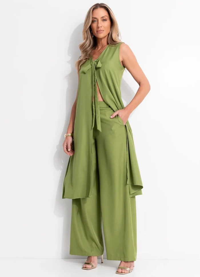 Quintess - Blusa Verde em Crepe Plano - Imagem 2
