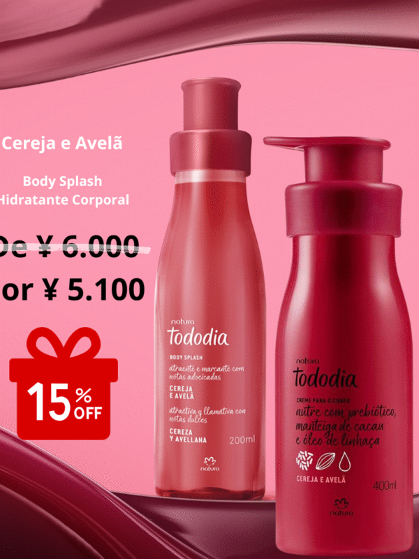 Kit Presente Tododia Cereja e Avelã - Natura - Hidratante+Body Splash