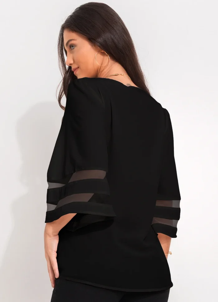 Quintess - Blusa Preta em Crepe Plano - Imagem 4