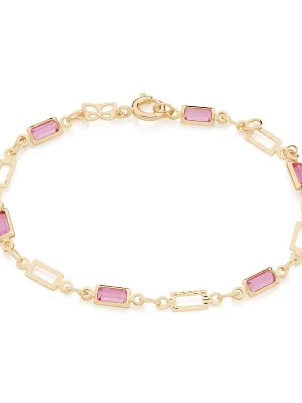 PULSEIRA INFANTIL BANHADA A OURO 18K COM CRISTAIS - Rommanel