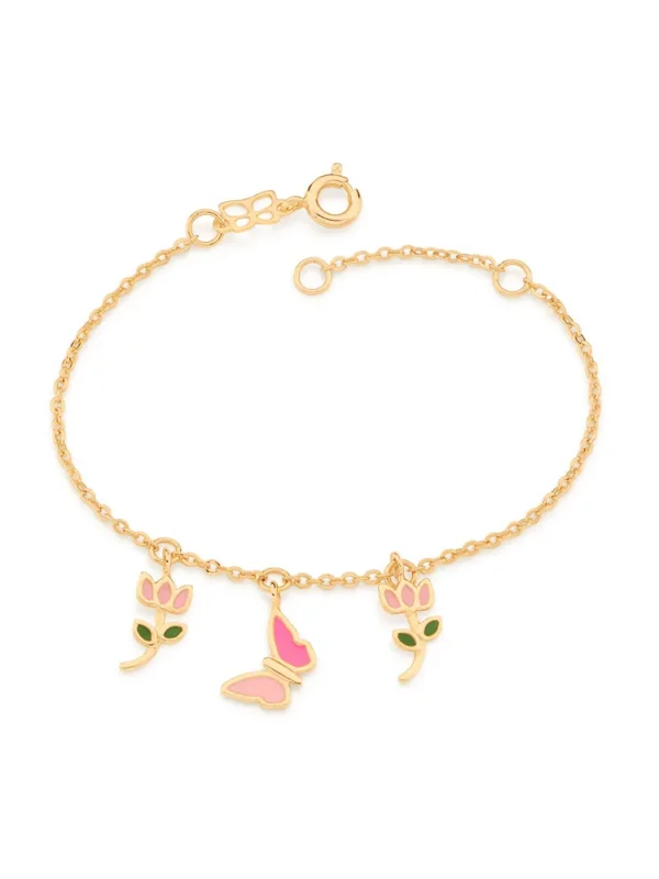 PULSEIRA INFANTIL BANHADA A OURO 18K COM APLICAÇÃO DE RESINA - Rommanel