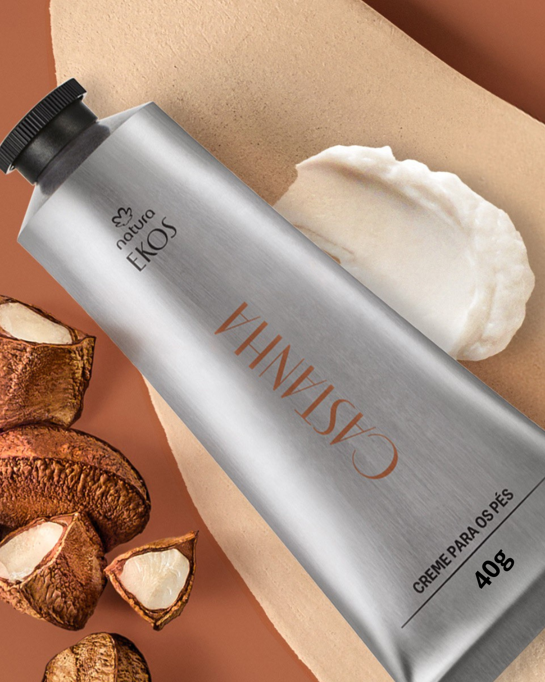 Creme Hidratante para os Pés Ekos Castanha 40gramas-Natura