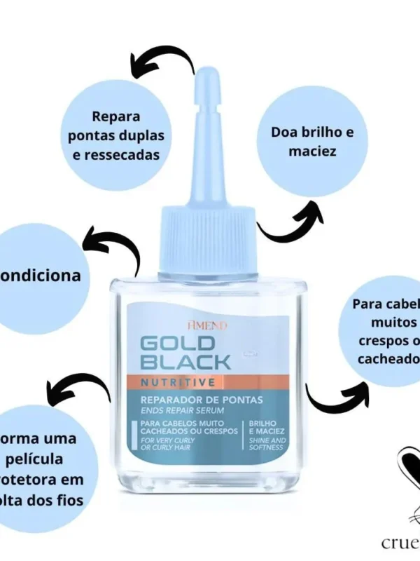 Reparador de Pontas Amend Gold Black Nutritivo 30ml- Amend